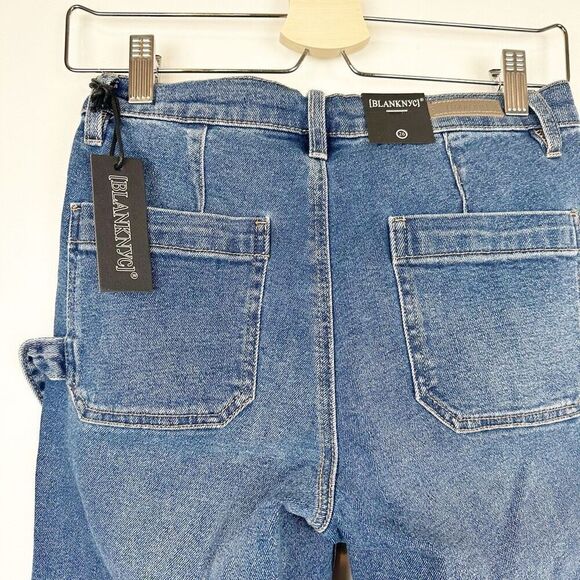Blank NYC Women's 26 Straight Leg Big Pocket Carpenter Jeans Medium Wash Denim - Picture 5 of 11